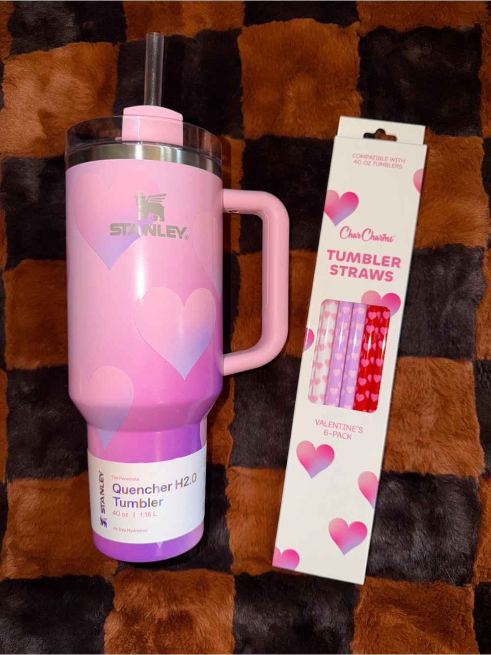 Stanley Valentine’s Day 2026 Tumbler 40 oz Powder Pink Heart Gradient Exclusive